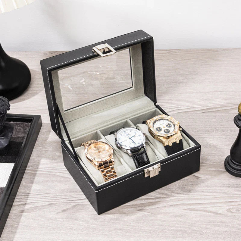 Boîte Voyage Montre Cuir 3 Places
