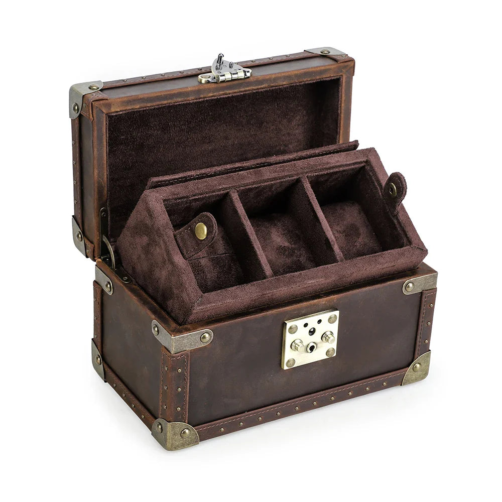 Boîte Montre Cuir Vintage 2 à 10 Places