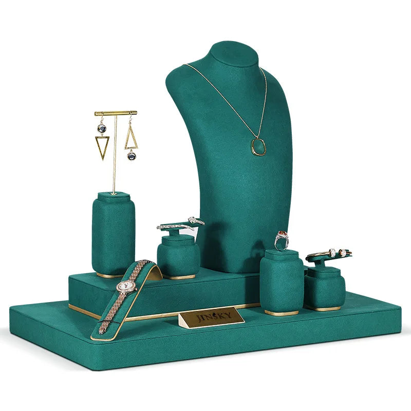 Présentoir Bijoux Résine Vert Buste Collier