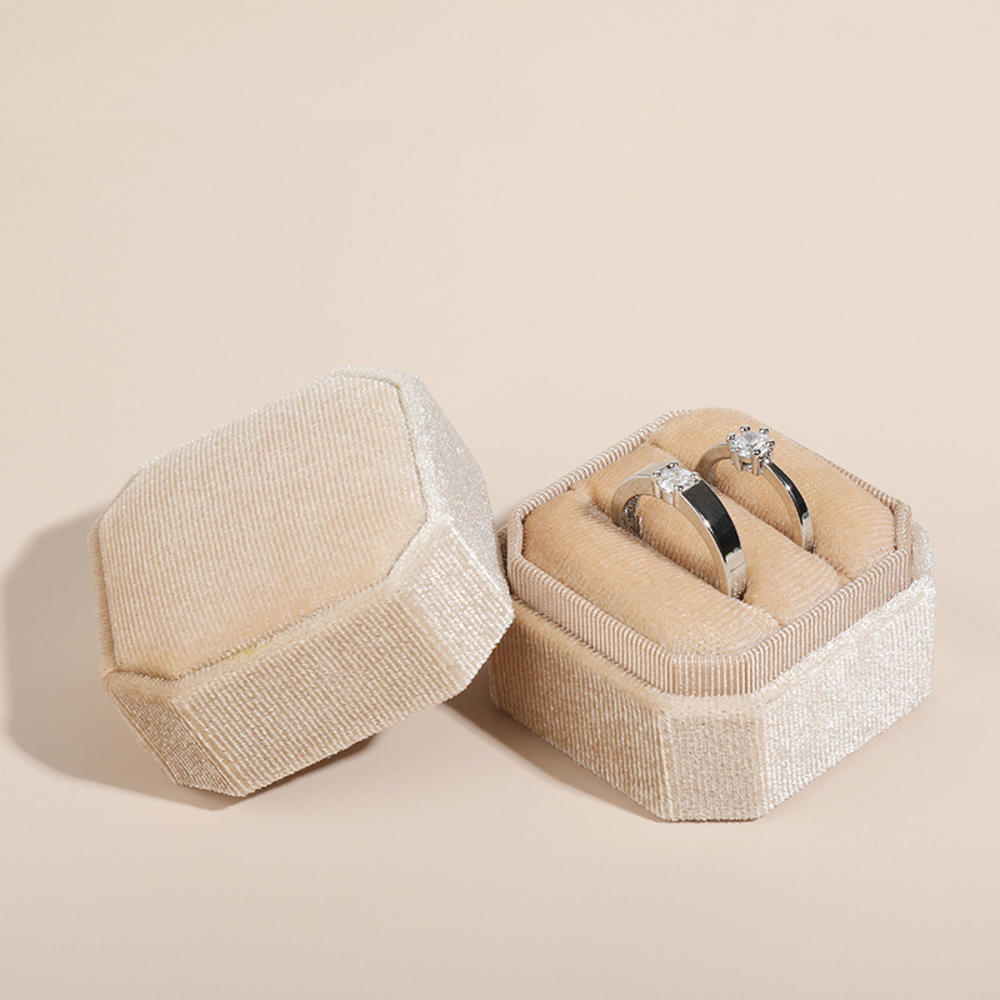 Écrin Bague Velours Compact Voyage Cadeau