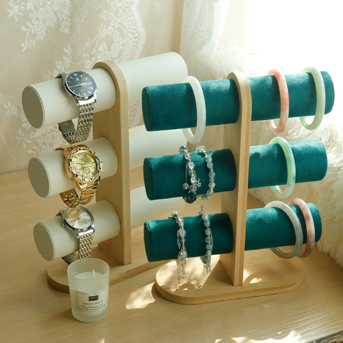 Présentoir Bracelet Montre Bois 3 Étages