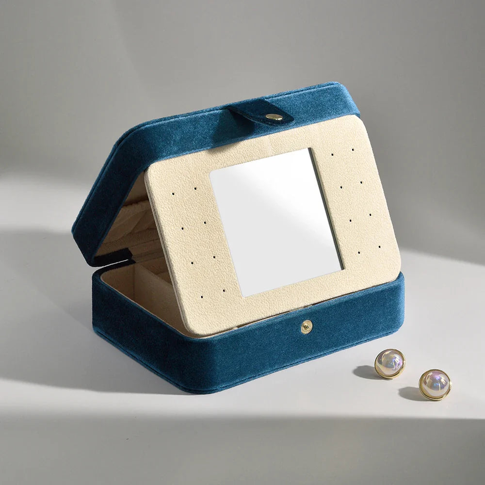 Boîte à Bijoux Velours Miroir Vintage Femme