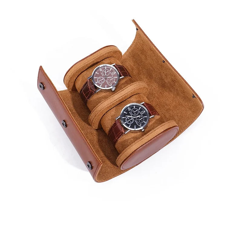 Étui Montre Cuir Rouleau Voyage Luxe