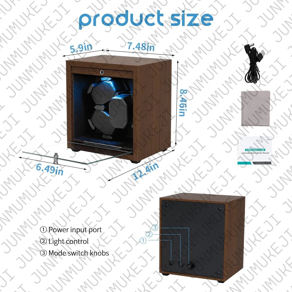 Coffre Fort Montre Bois Noyer LED Welcome