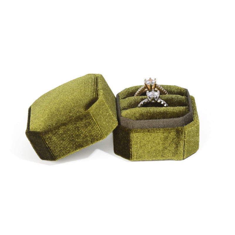 Écrin Bague Velours Compact Voyage Cadeau