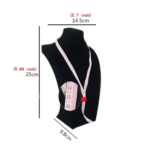 Buste Mannequin Collier Velours Pendentif Vitrine