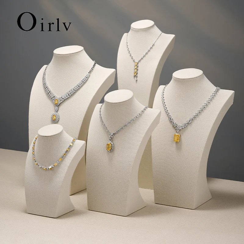 Buste Collier Coton Lin Hauteur Variable