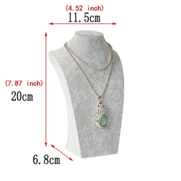Buste Mannequin Collier Velours Pendentif Vitrine