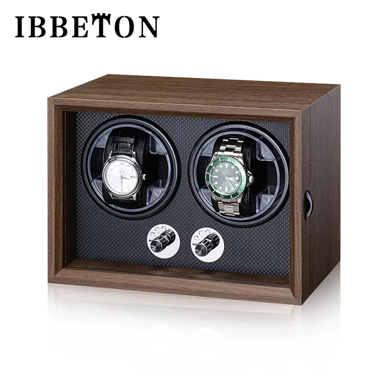 Boite Montre Bois Noyer Remontoir Automatique