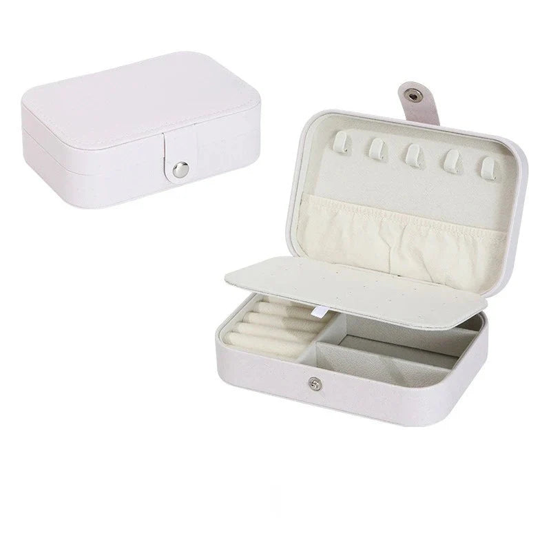 Boîte à Bijoux Cuir PU Miroir Double Étage