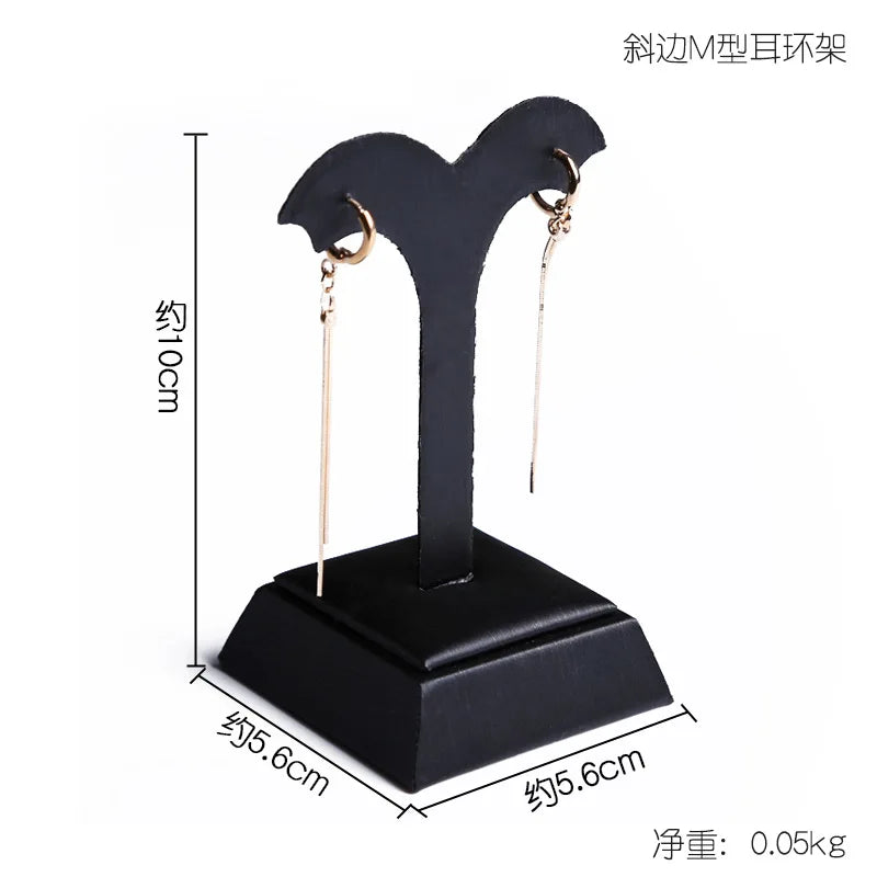 Buste Bijoux Cuir Noir Modulable Vitrine