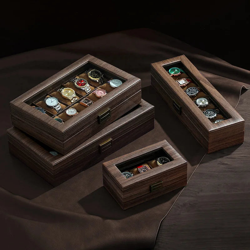 Boîte Montre Cuir Vitrine Verre 3 6 10 Places