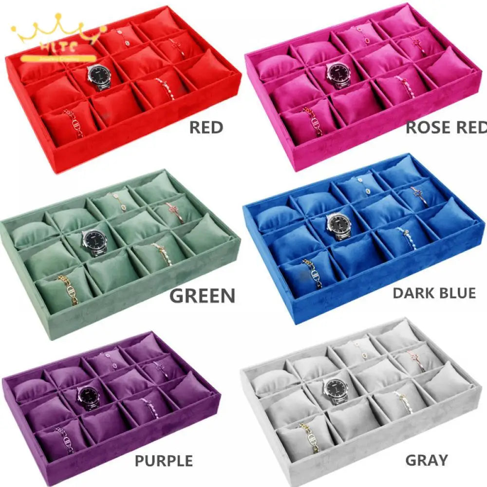 Présentoir Velours Montre Bracelet 12 Grilles