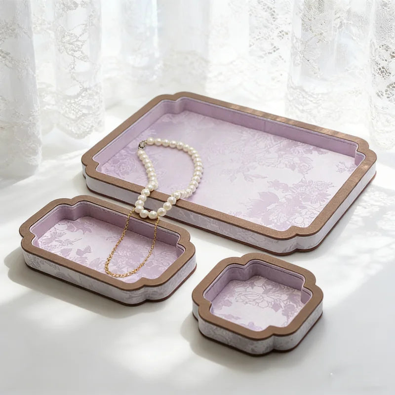 Plateau Bijoux Velours Jade Bracelet Collier