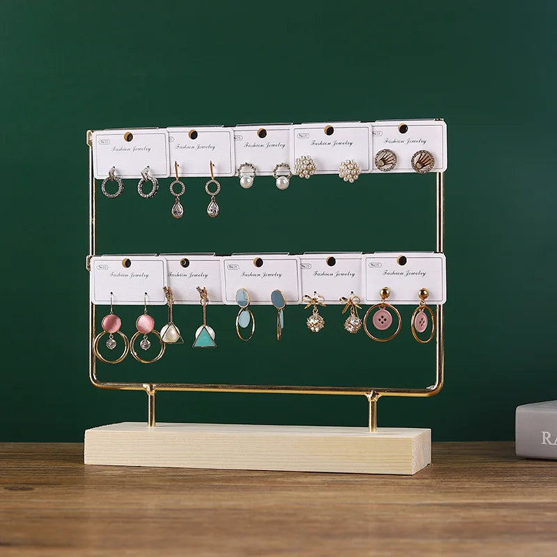 Porte Boucles d'Oreilles Bois Organisateur