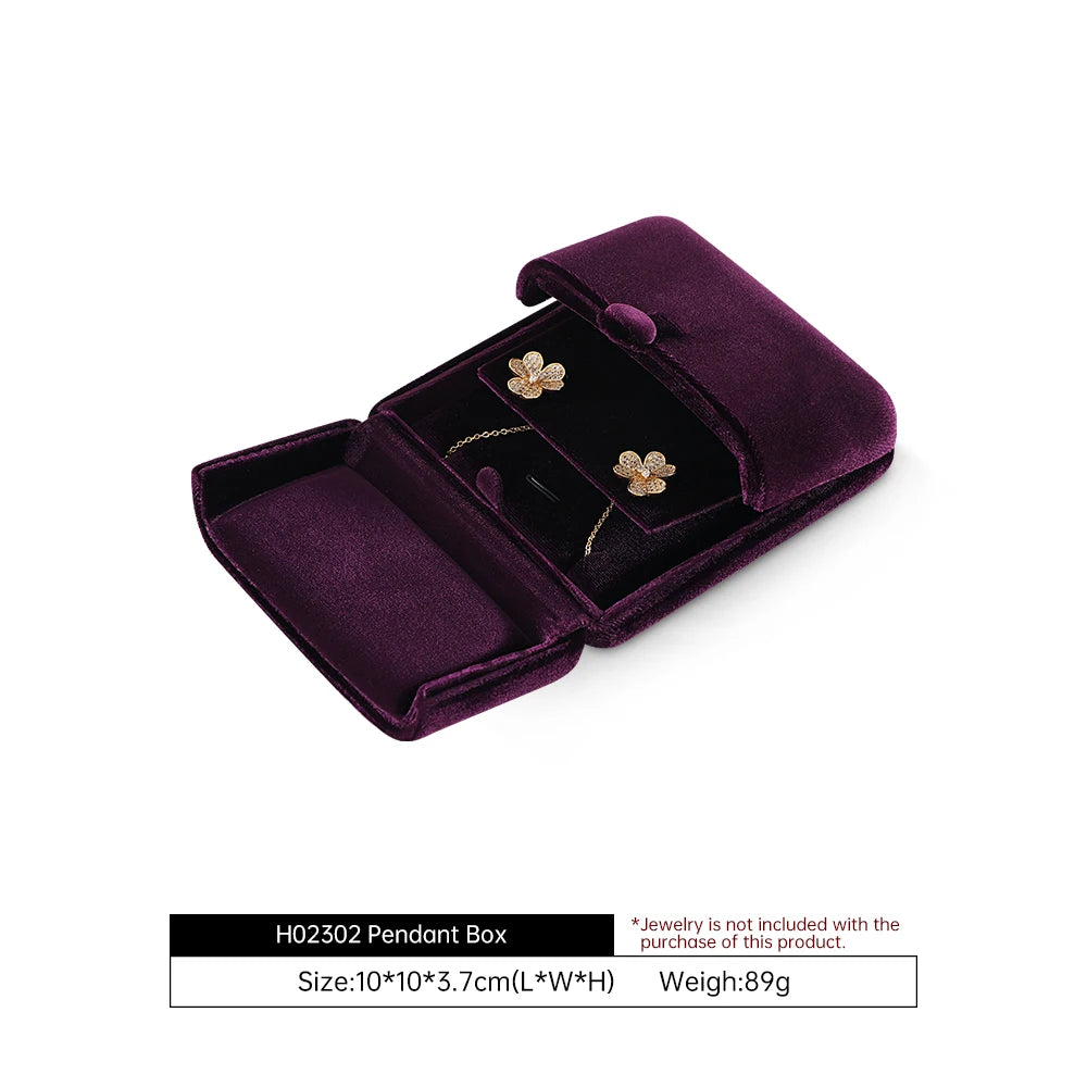 Boîte à Bijoux Velours Mariage Fiançailles Premium