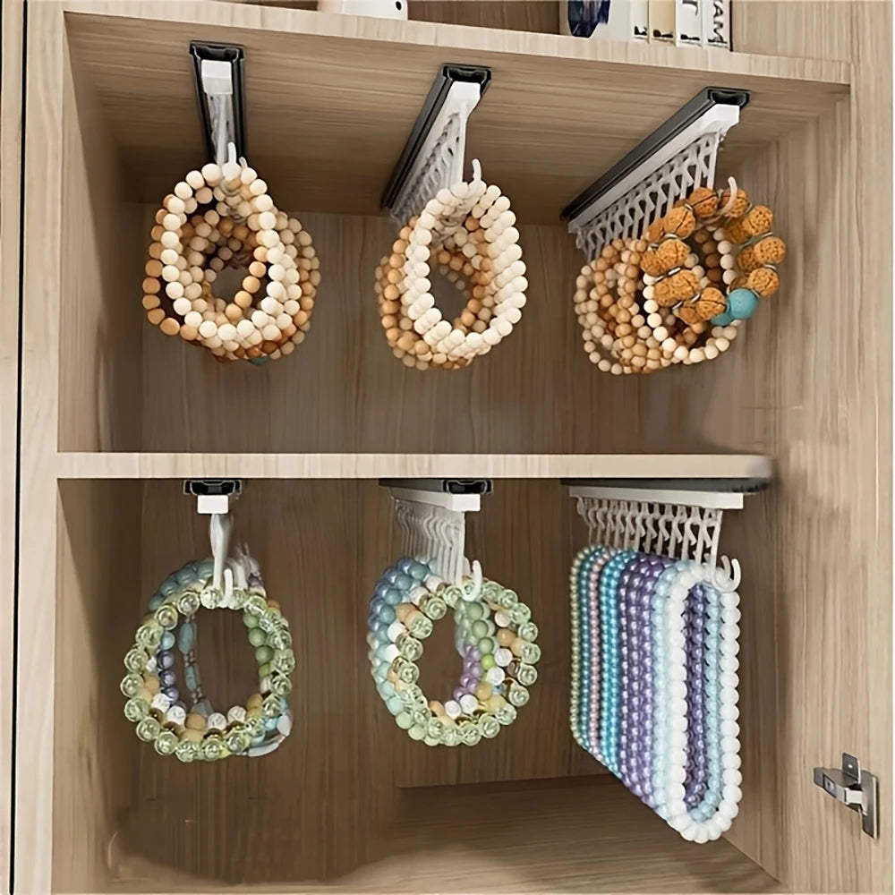 Présentoir Collier Mural Métal Blanc Crochet