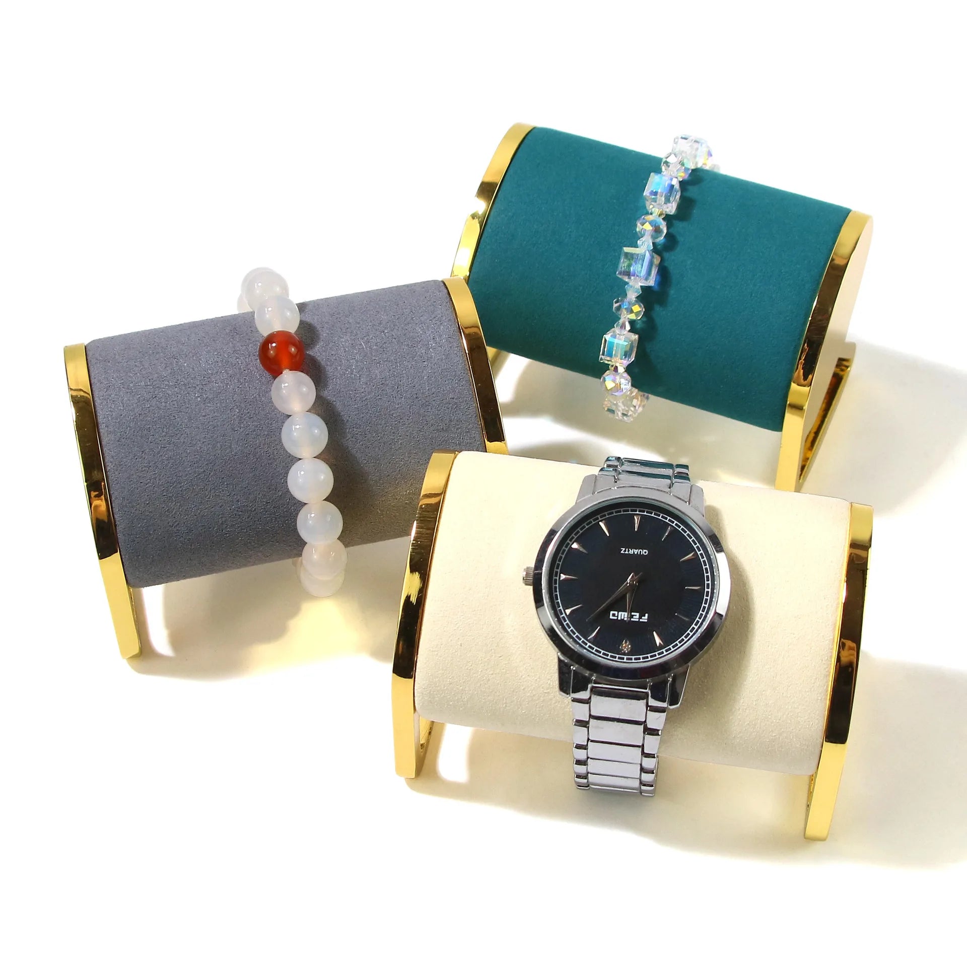 Présentoir Bracelet Velours Métal Montre