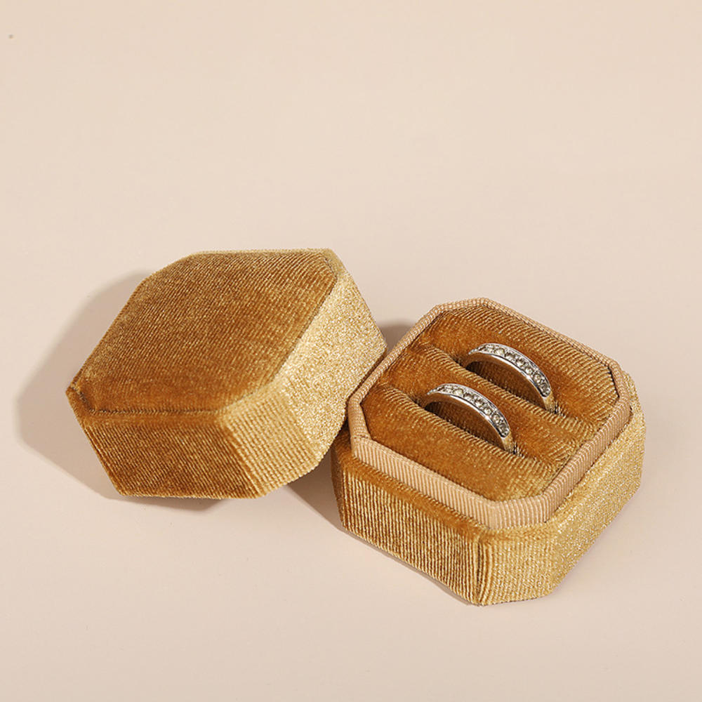 Écrin Bague Velours Compact Voyage Cadeau