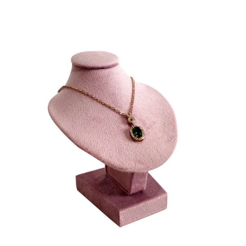 Présentoir Collier Buste Velours Plat Compact