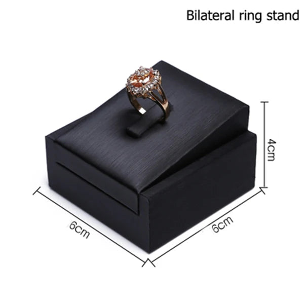 Présentoir Bague Cuir Simili Noir Comptoir