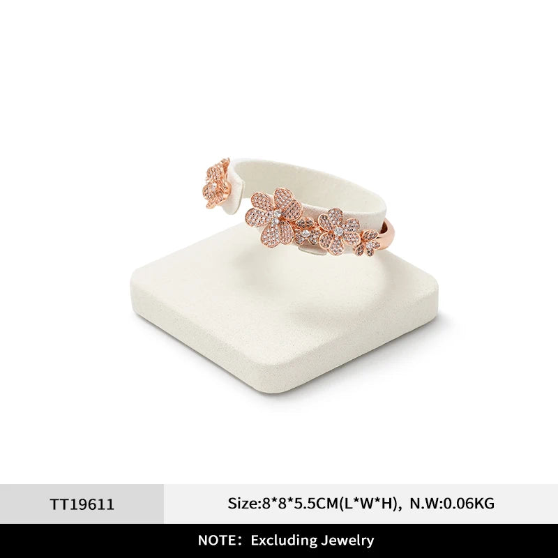 Présentoir Bijoux Velours Beige Bague Collier