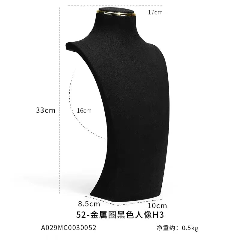 Présentoir Collier Simili Cuir Buste Rotatif