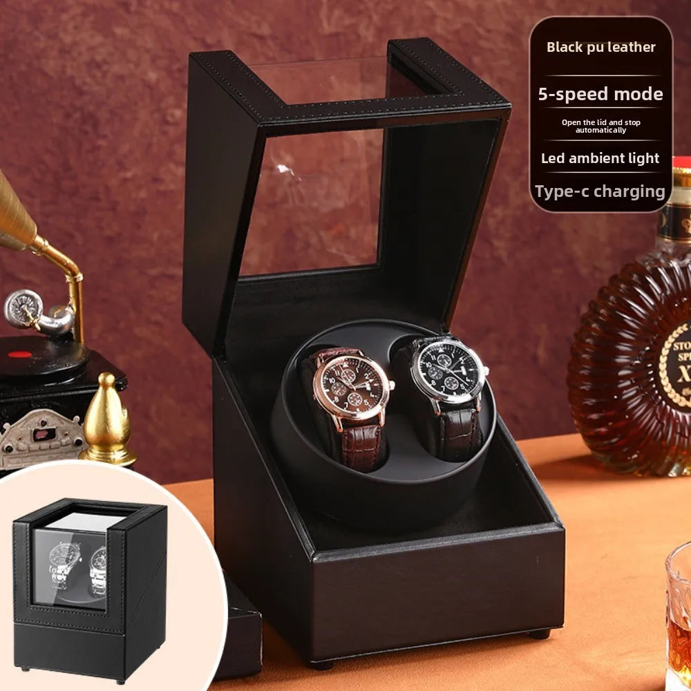 Remontoir Montre Cuir Double 2 Slots Silencieux
