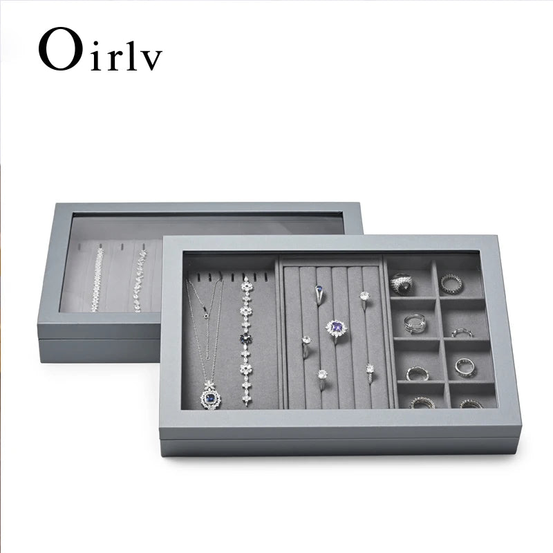 Boite Bijoux Cuir Couvercle Multi-rangement Collier