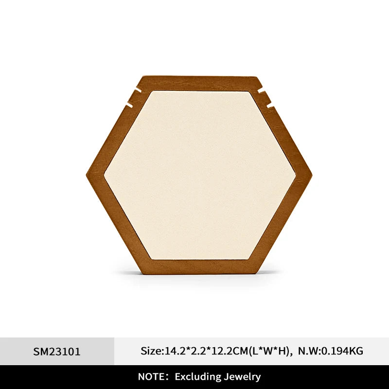 Présentoir Collier Bois Hexagonal Suspendu Vitrine