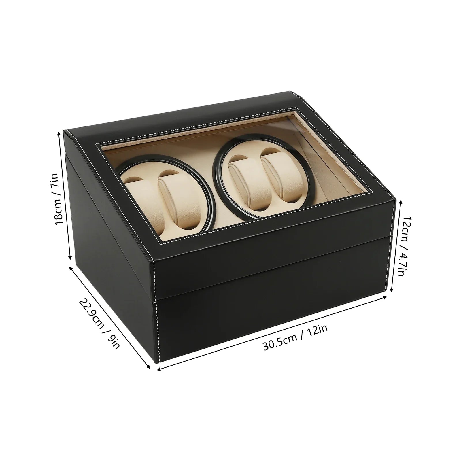 Remontoir Montre Automatique Bois Double Coffre