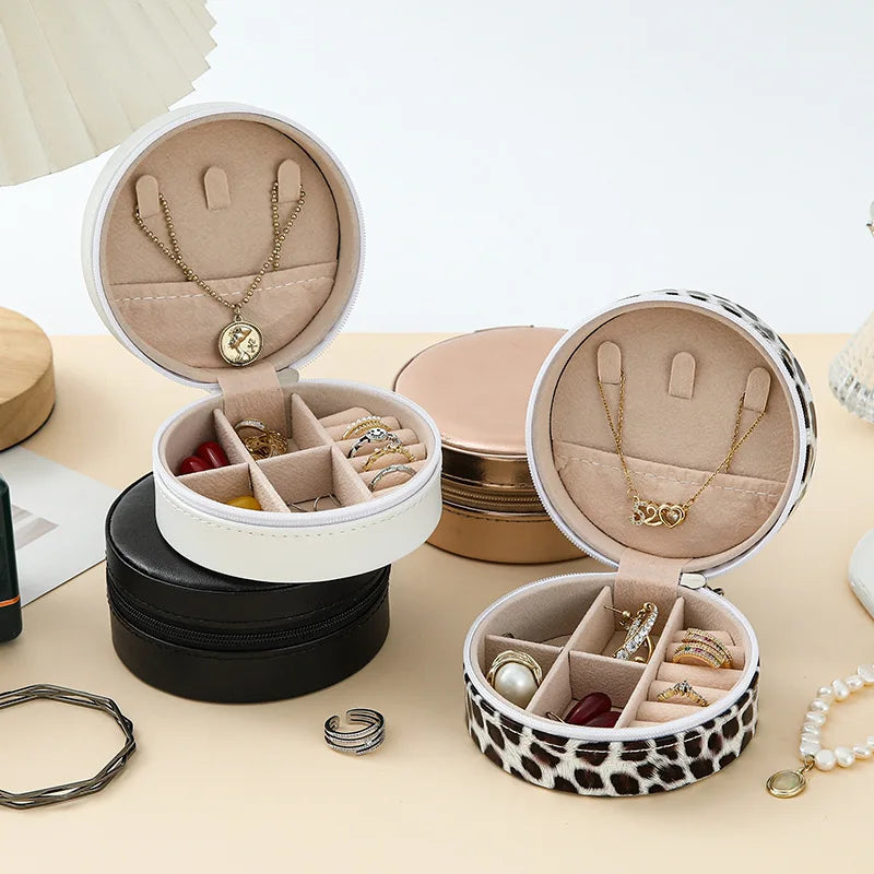 Boite Bijoux Cuir Rigide Velours Poche