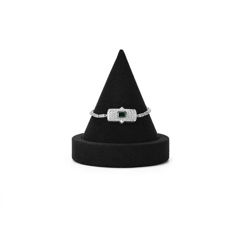 Présentoir bracelet cône – cône noir mat avec bracelet à fermoir