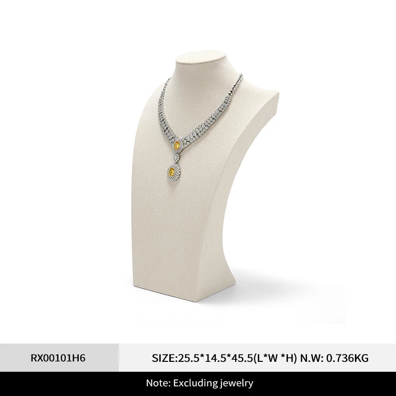 Buste Collier Coton Lin Hauteur Variable