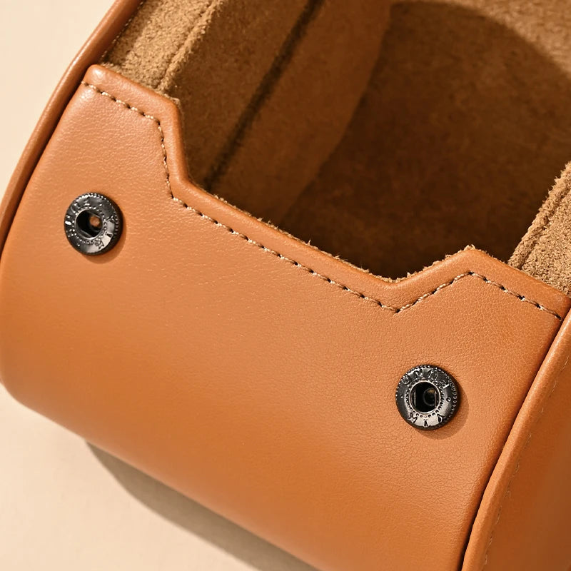 Étui Montre Cuir Voyage Rouleau Coussin