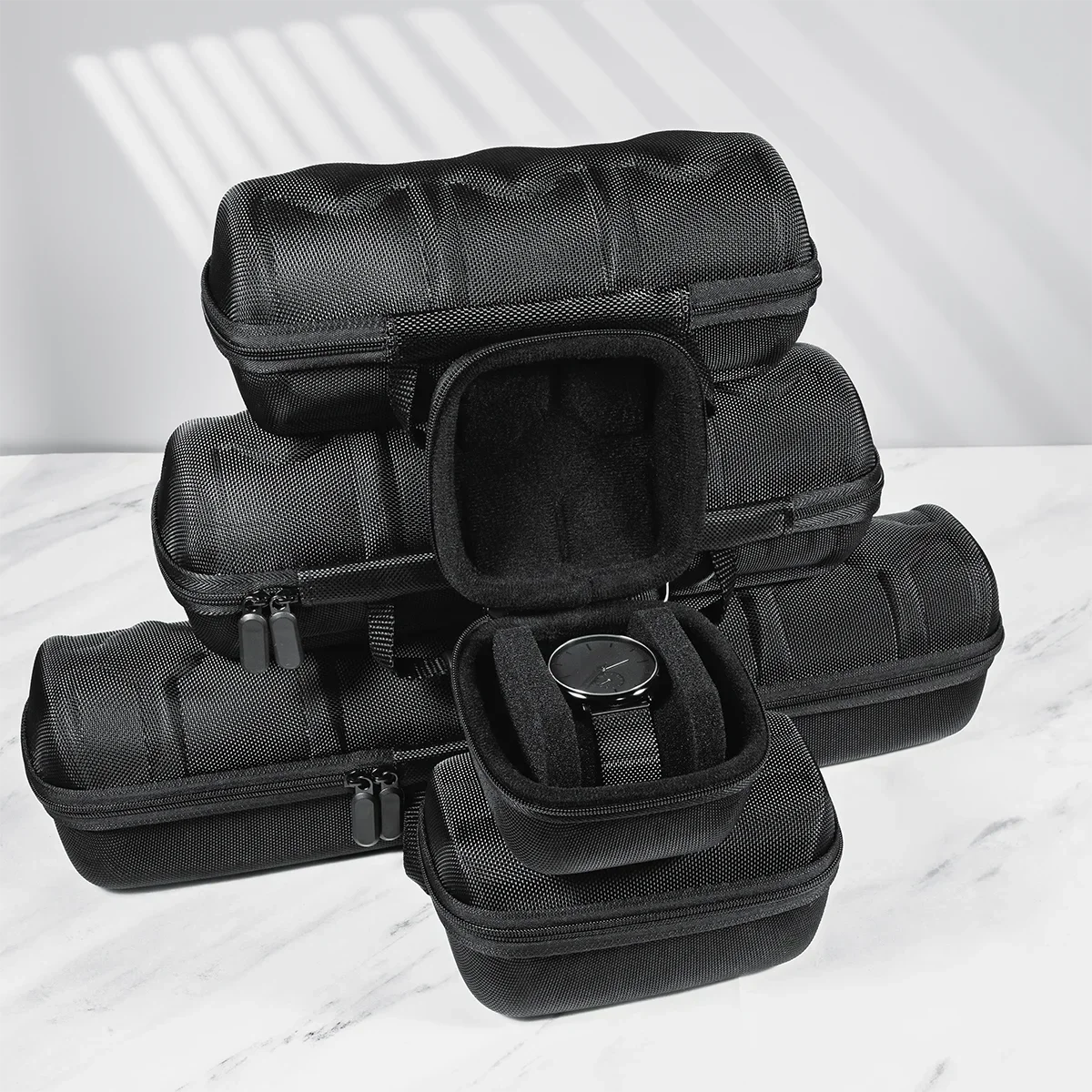 Boîte Montre Cuir Voyage Nylon Étanche