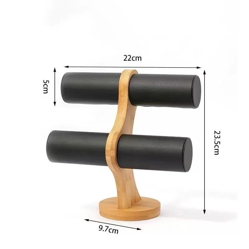 Présentoir Bois Double Couche Bracelet Montre