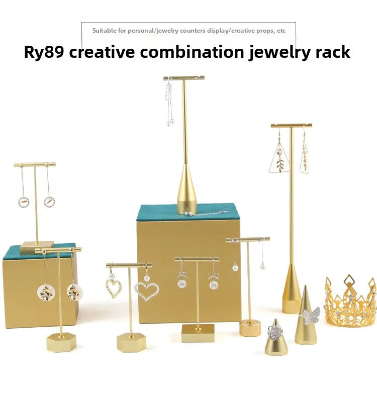 Présentoir Bijoux Métal Doré Élégant