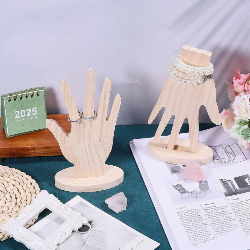 Présentoir Bois Main Bague Anneau Bijoux