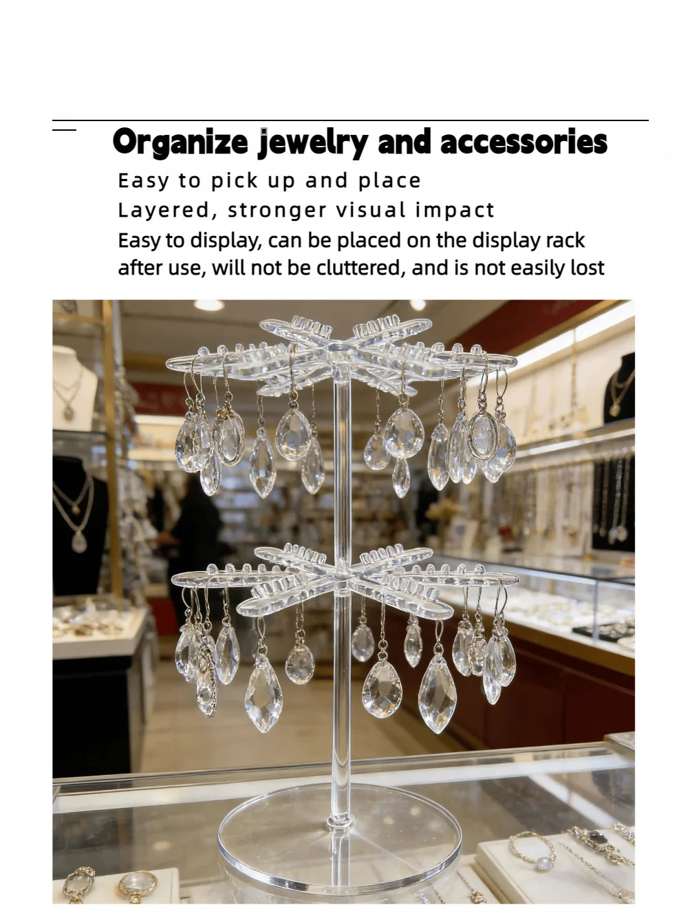 Présentoir Collier Vitrine Plastique Transparent