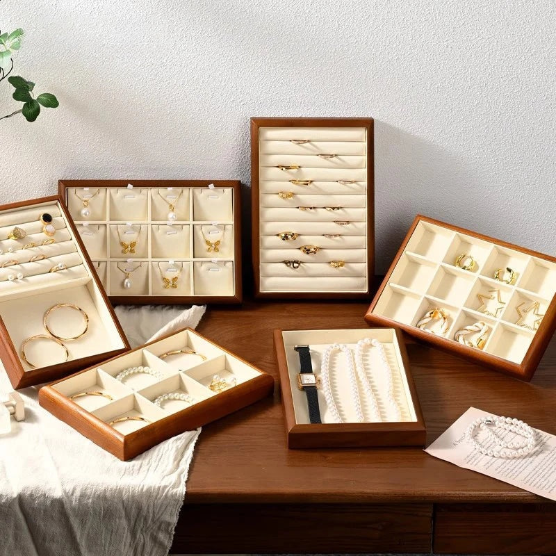 Boîte Bijoux Bois Multi-Compartiments Vitrine
