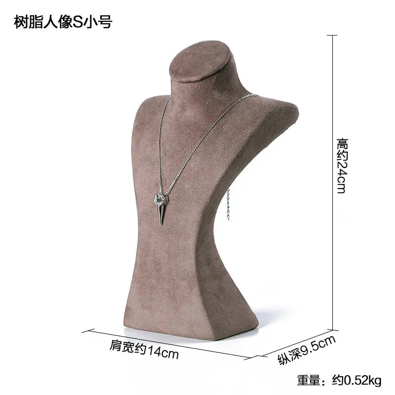 Présentoir Collier Bois Velours Café Boutique
