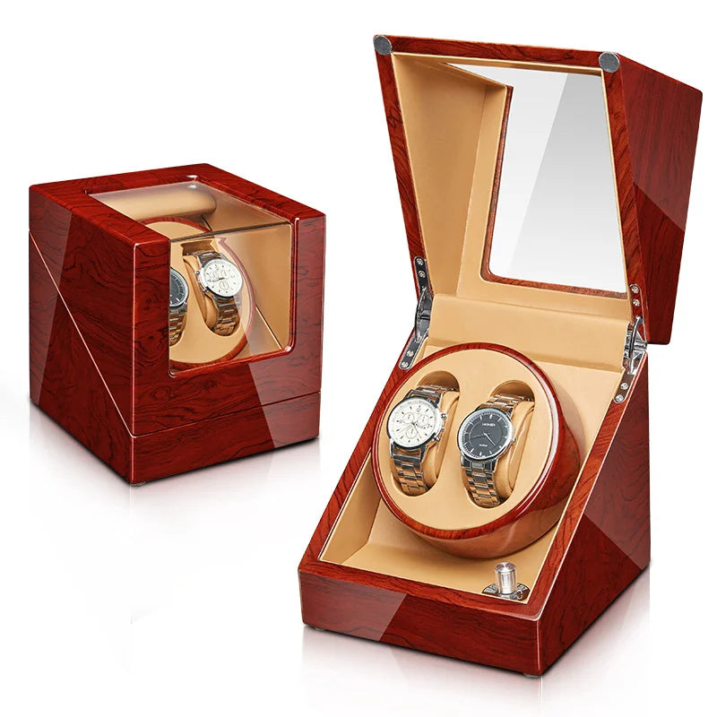 Mallette Bijoux Cuir Remontoir Montre 4+6 Rotatif