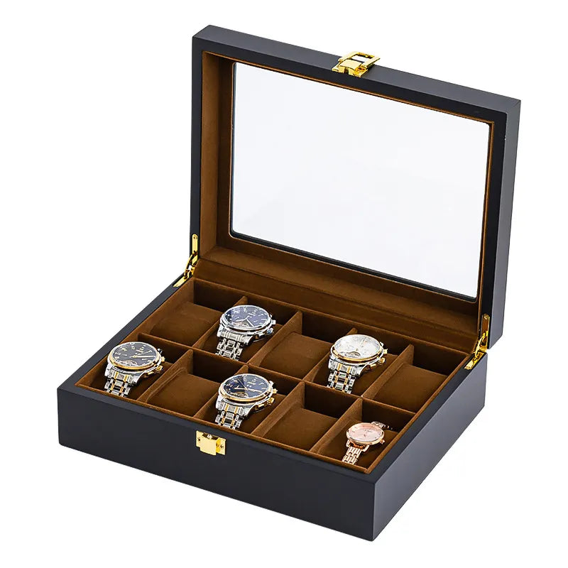 Boîte à Montres Simili Cuir Velours Vitrine