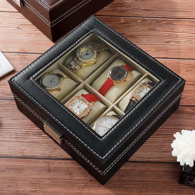 Coffret Montres Cuir Vitrine Verrouillable 20 Emplacements