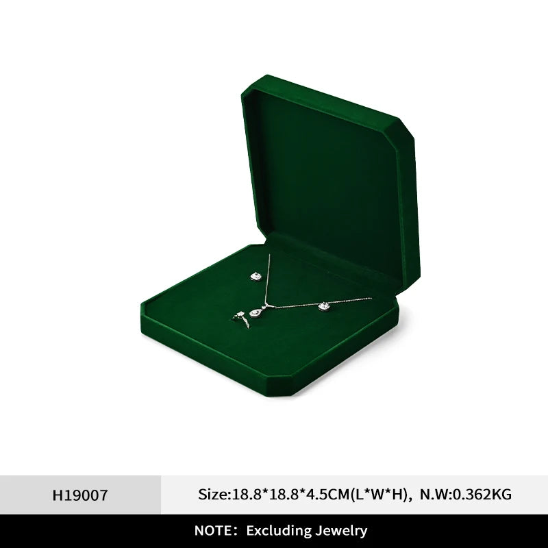 Boîte Bague Velours Vert Pierres Précieuses