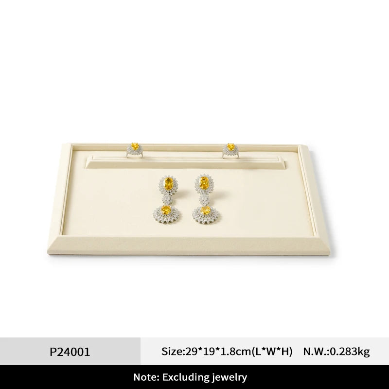 Plateau Cuir Microfibre Multi-Bijoux Bague Collier Rangement