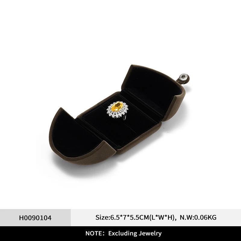 Boîte Bijoux Velours Café Cadeau