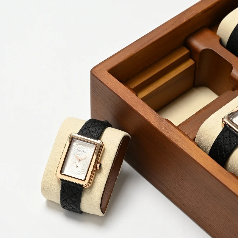 Boîte Montre Bois Massif Velours 10 Compartiments