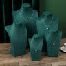 Présentoir Collier Buste Velours Vert Émeraude